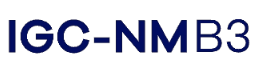 The image features the text “IGC-NM B3” in blue capital letters on a white background.