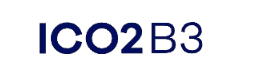 The image features the text “ICO2 B3” in blue capital letters on a white background.